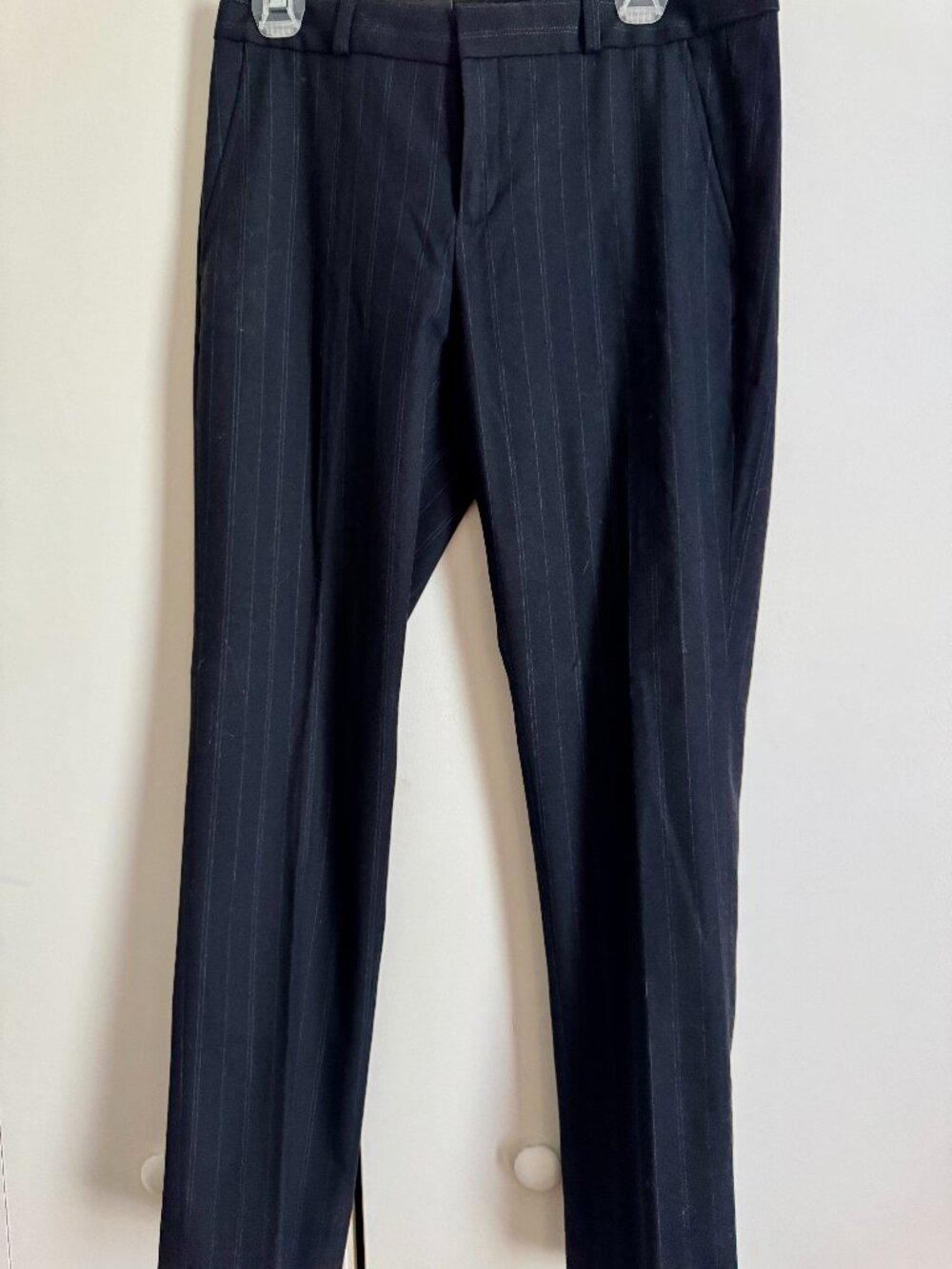 Banana Republic Ryan Slim Fit Straight Leg Black Pants White Pinstripe Size 4